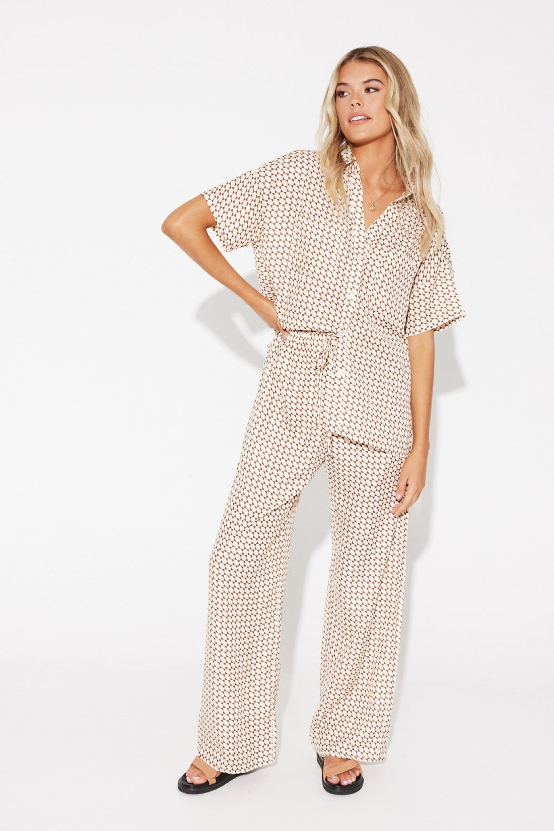 Riley Resort Shirt Brown Print