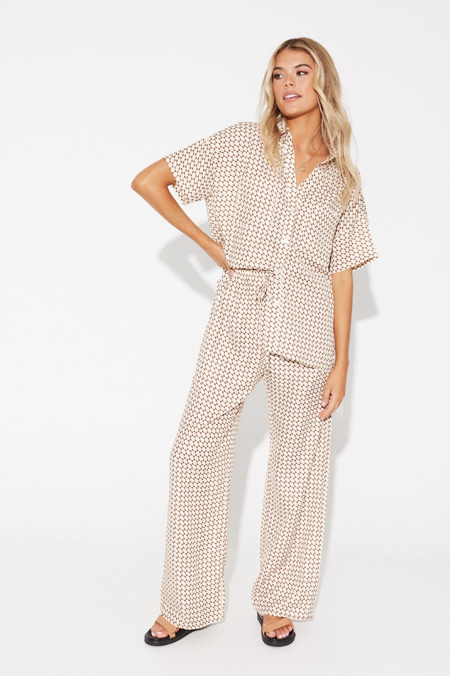 Riley Resort Shirt Brown Print