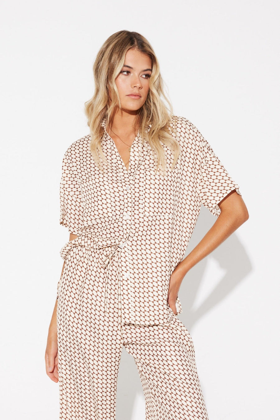 Riley Resort Shirt Brown Print