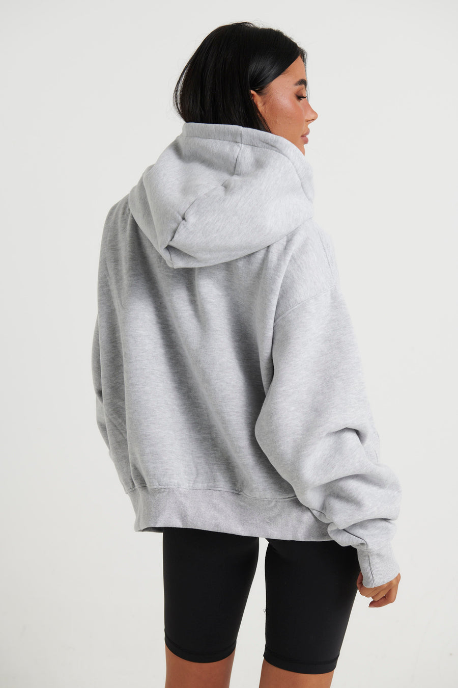 Unisex Roman Cropped Drop Hoodie Grey