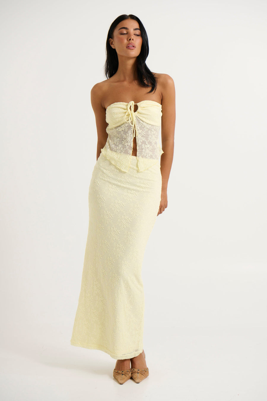 Summer Lace Skirt Lemon - FINAL SALE