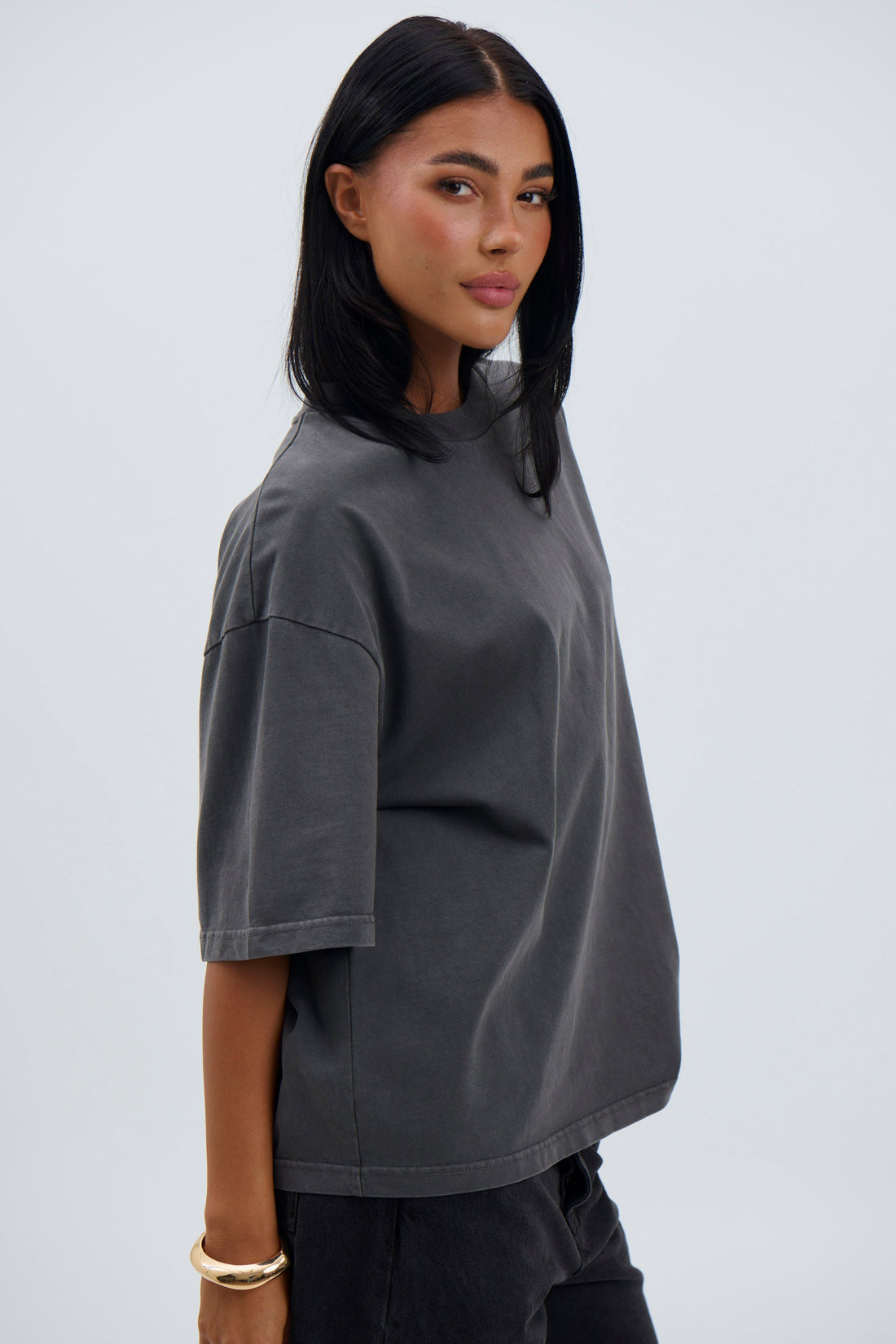 Unisex Emmett Box Tee Charcoal