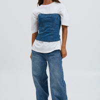 Jaylan Denim Top Blue