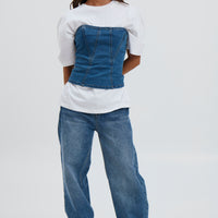 Jaylan Denim Top Blue