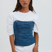 Jaylan Denim Top Blue