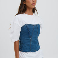 Jaylan Denim Top Blue