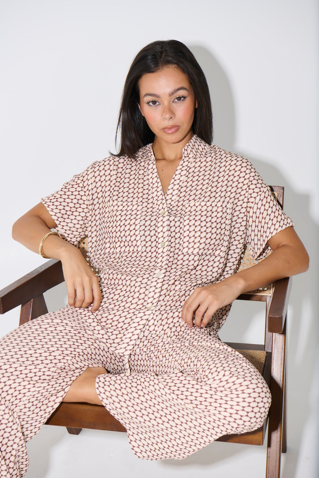 Riley Resort Shirt Brown Print