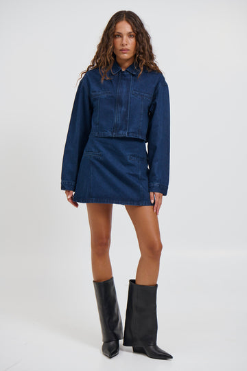 Evelyn Denim Skirt Indigo - FINAL SALE