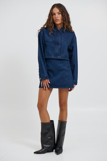 Evelyn Denim Jacket Indigo - FINAL SALE