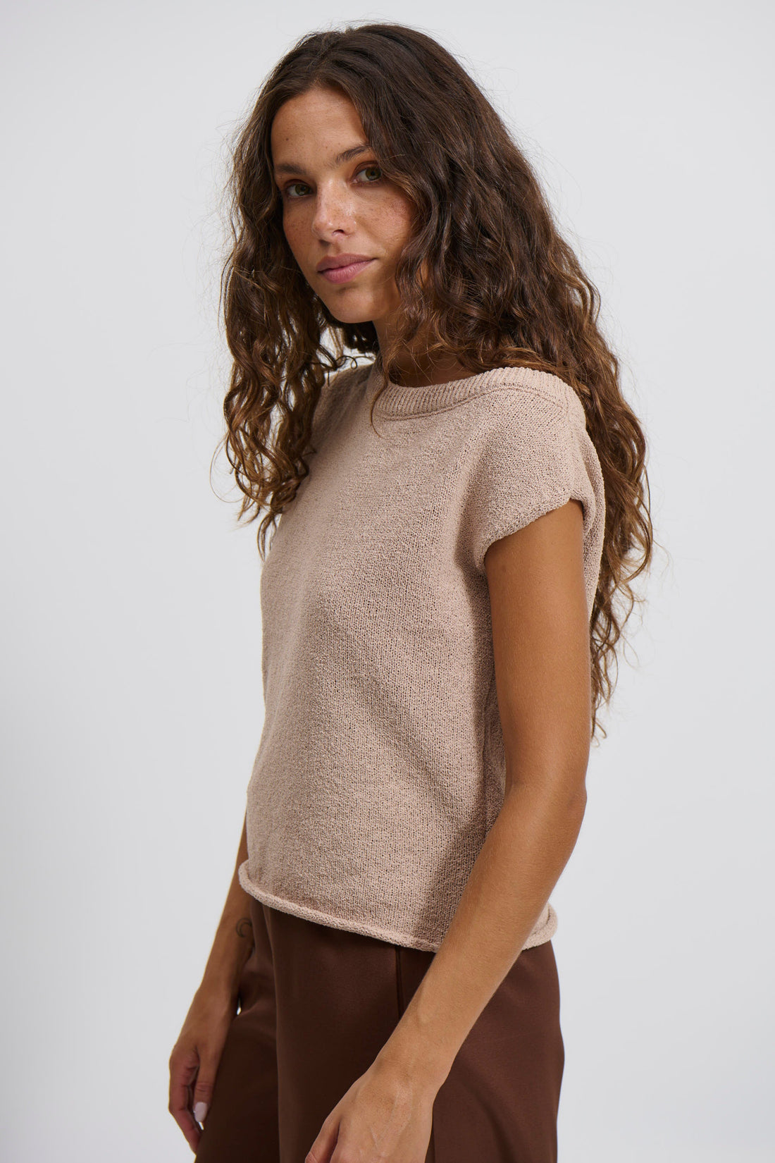 Kaisha Crop Knit Mocha