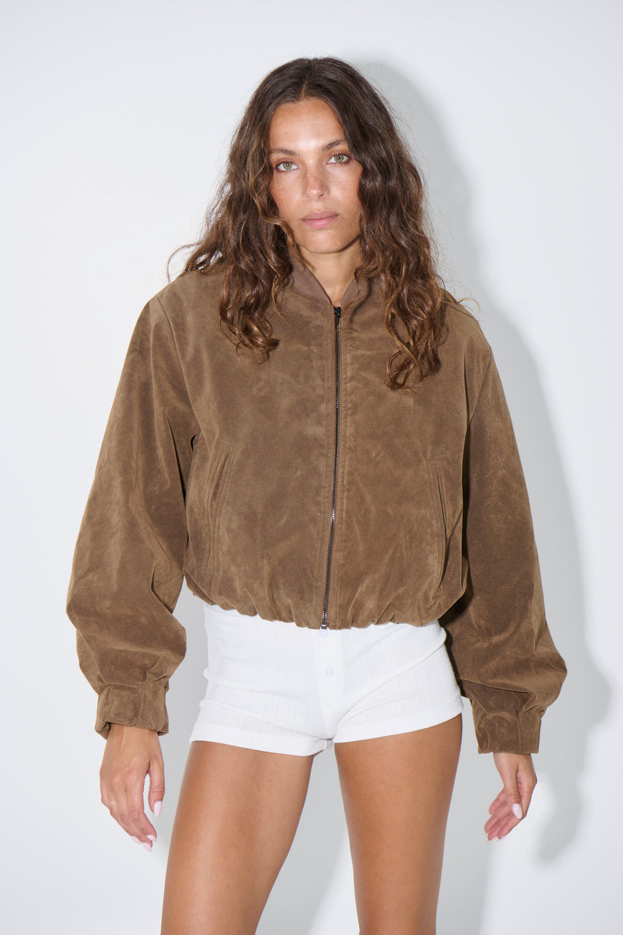 Clara Bomber Brown