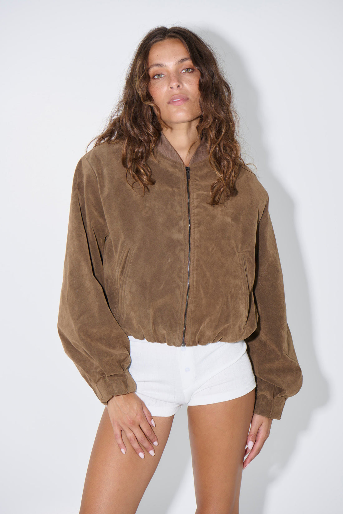 Clara Bomber Brown