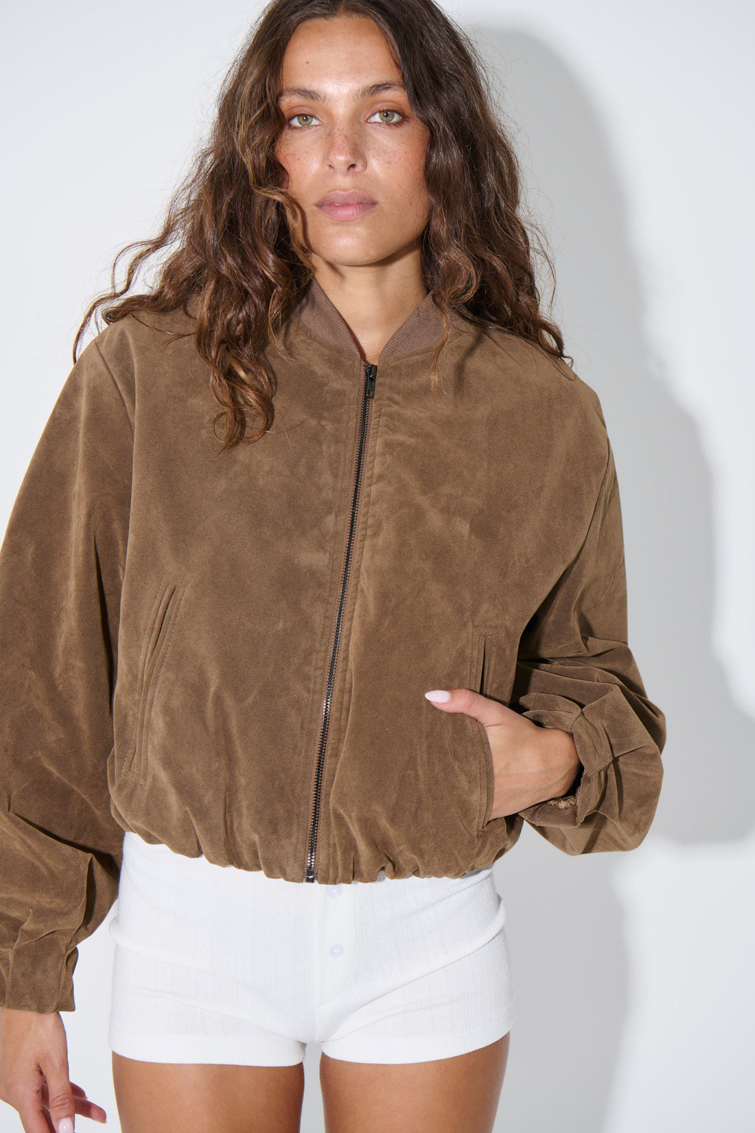 Clara Bomber Brown
