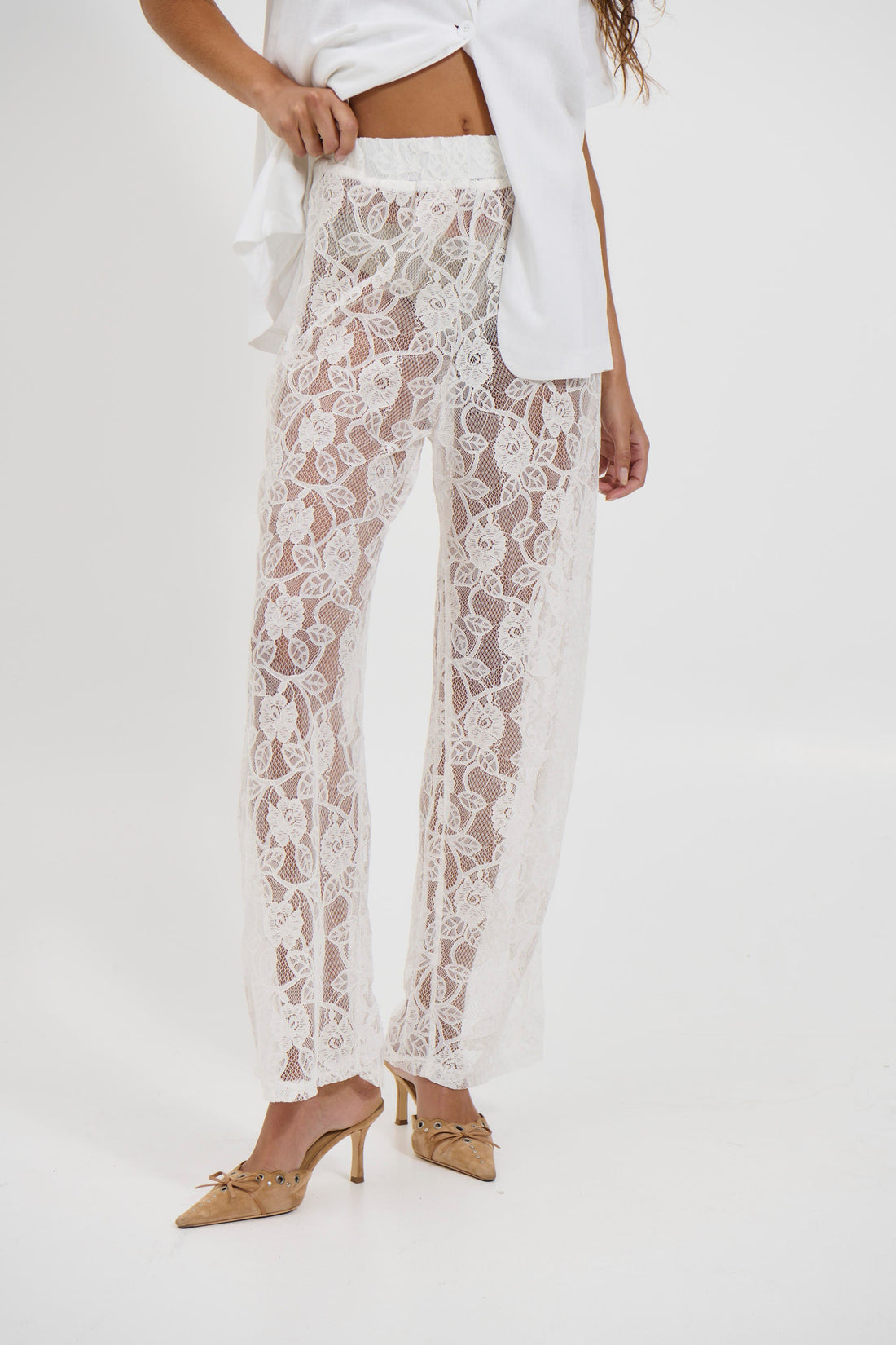 Tamika Lace Pant White