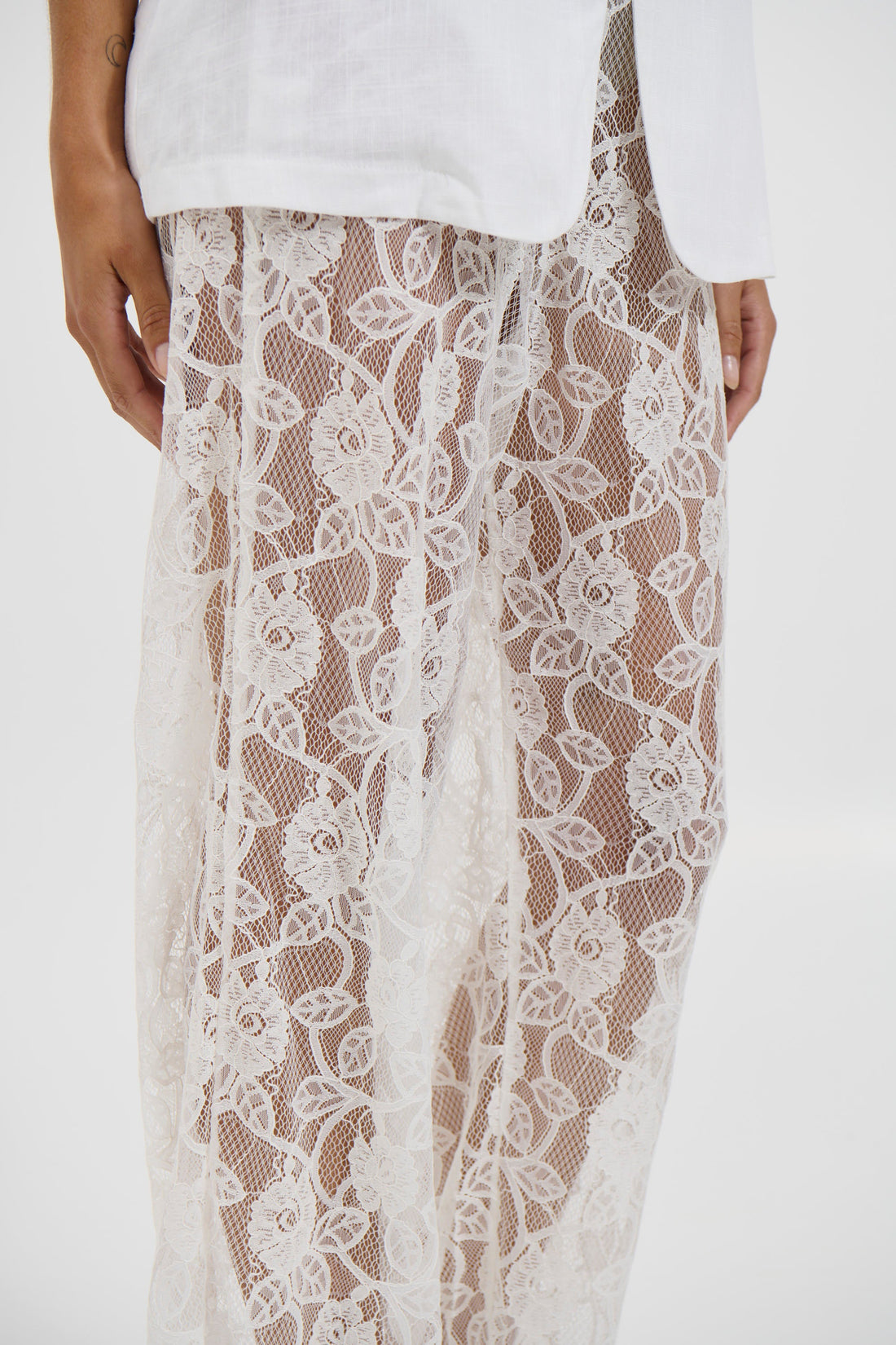 Tamika Lace Pant White