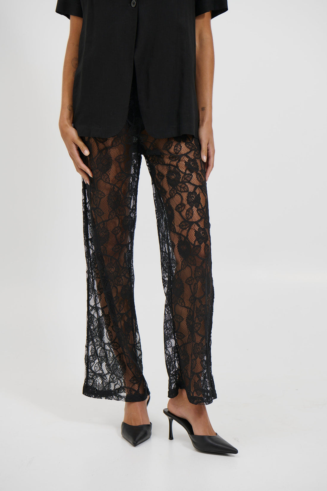 Tamika Lace Pant Black