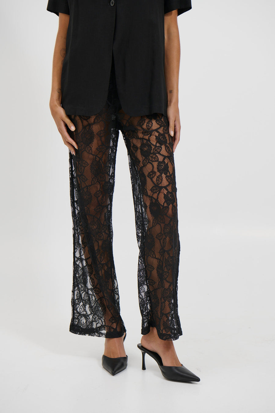 Tamika Lace Pant Black