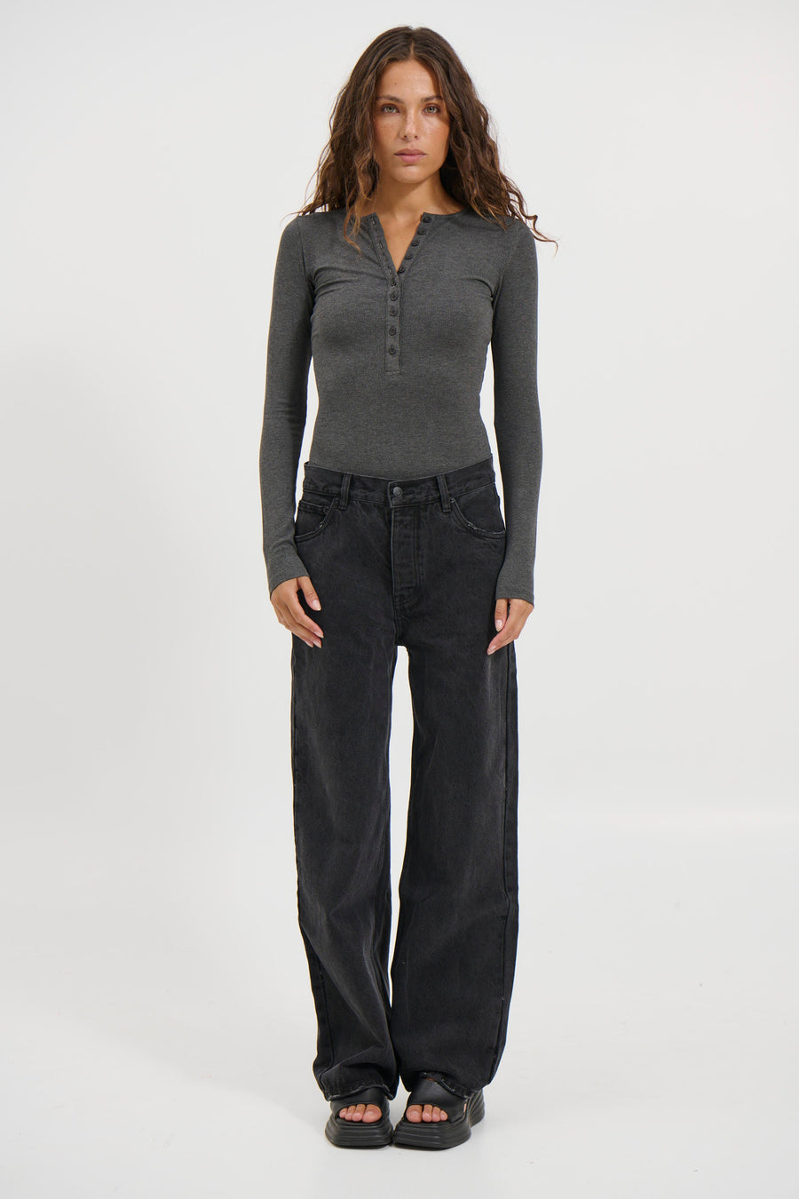 Lara Bodysuit Dark Heather Grey