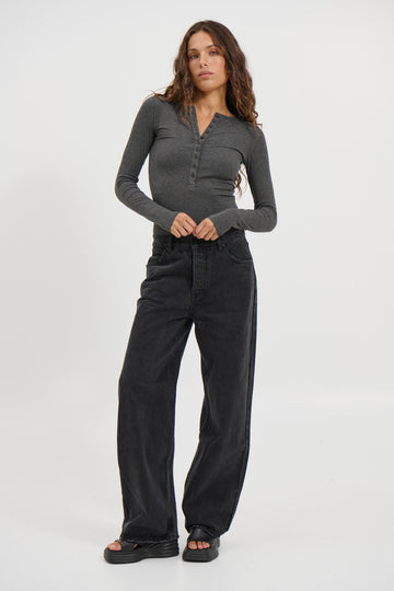Lara Bodysuit Dark Heather Grey