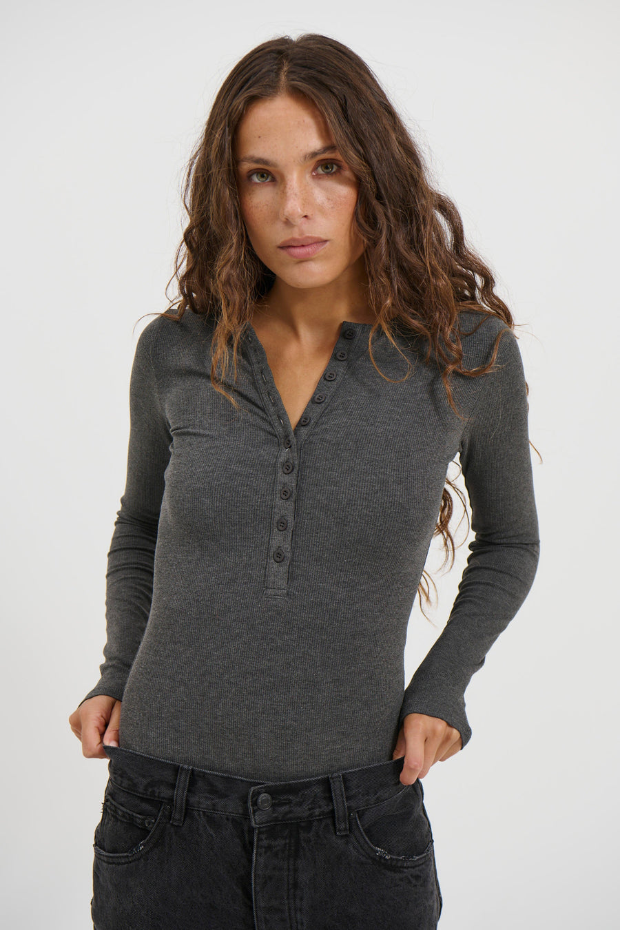 Lara Bodysuit Dark Heather Grey