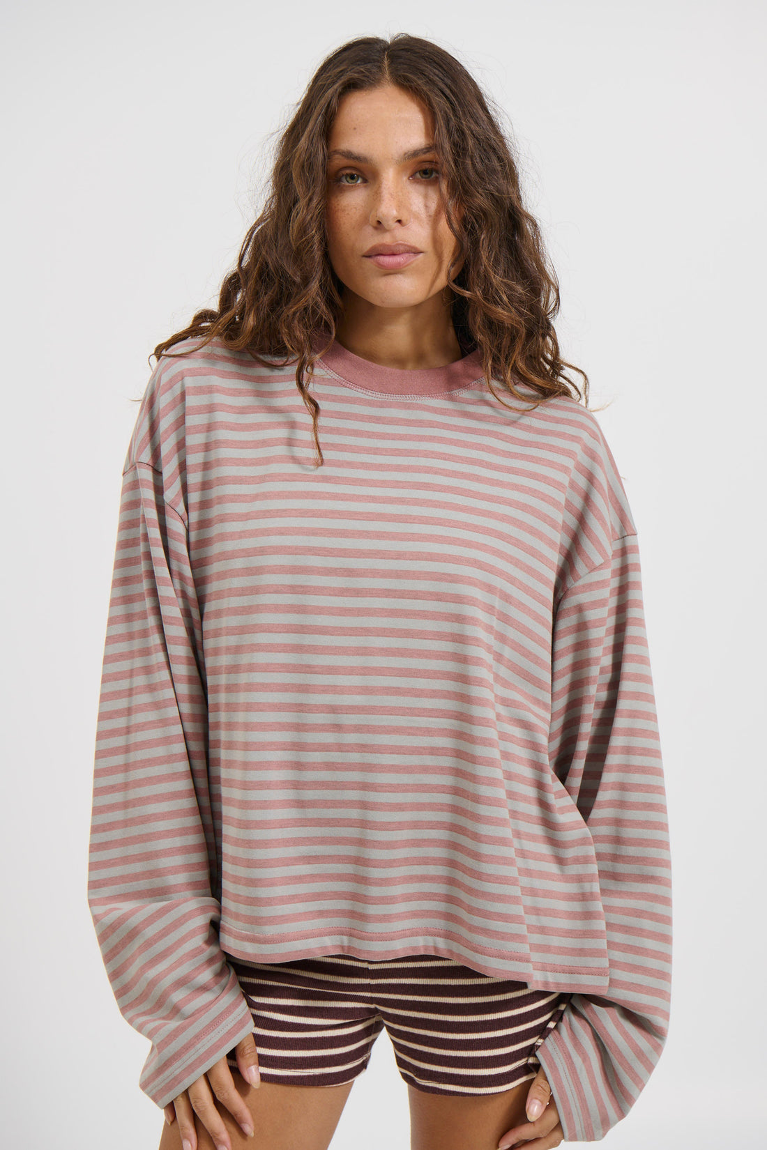 Bloom Long Sleeve Muted Pastels Stripe