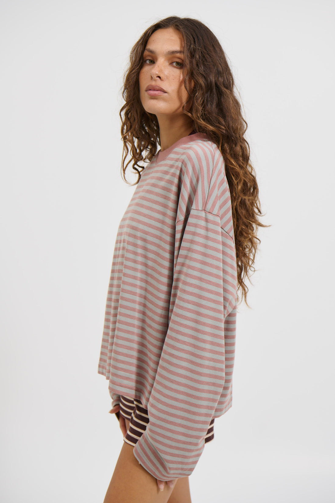 Bloom Long Sleeve Muted Pastels Stripe