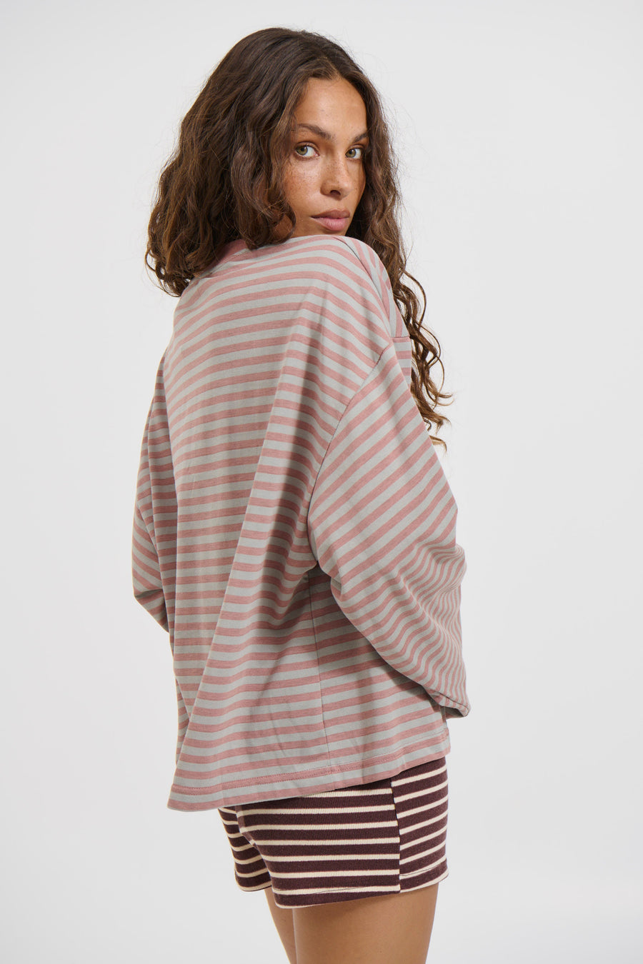 Bloom Long Sleeve Muted Pastels Stripe