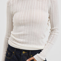 Miley Long Sleeve Top White