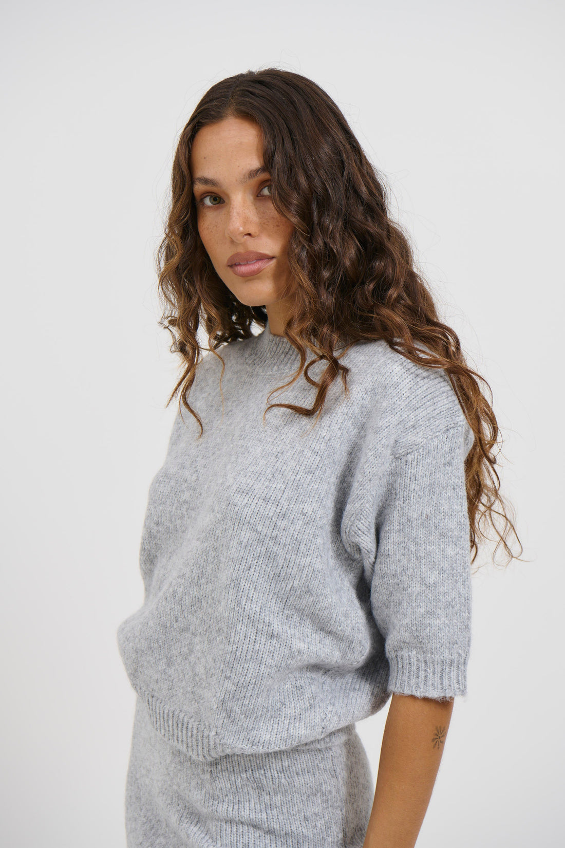 Haze Short Sleeve Jumper Stone