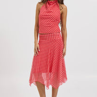 Adeline Midi Skirt Red