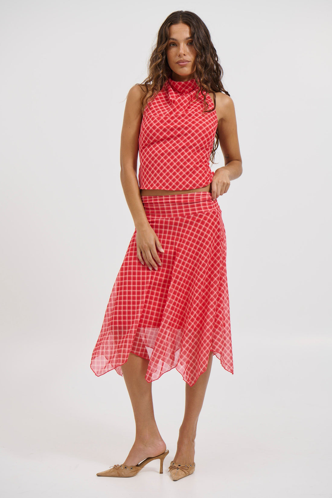 Adeline Midi Skirt Red