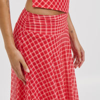 Adeline Midi Skirt Red