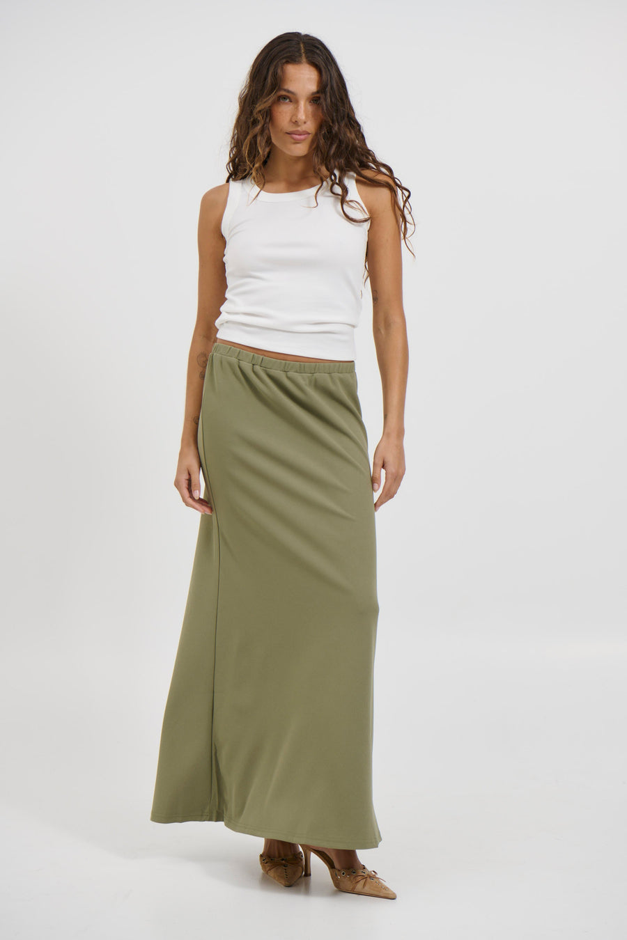 Bell Maxi Skirt Moss - FINAL SALE