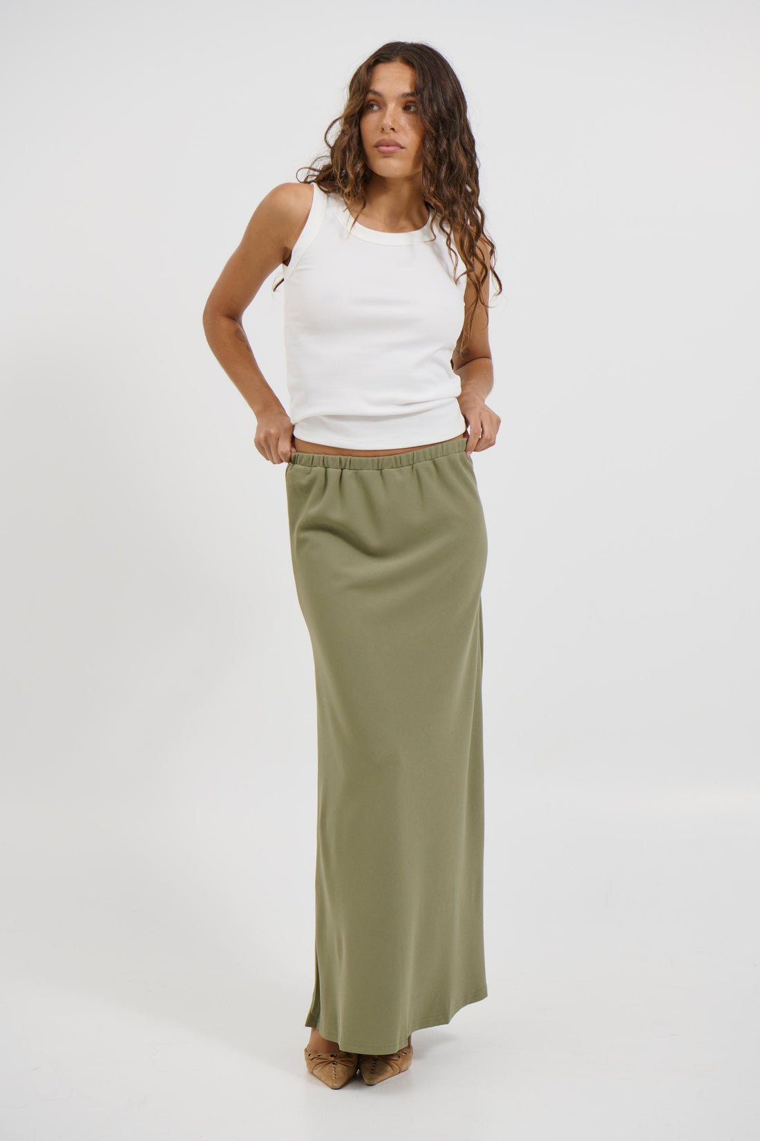 Bell Maxi Skirt Moss - FINAL SALE