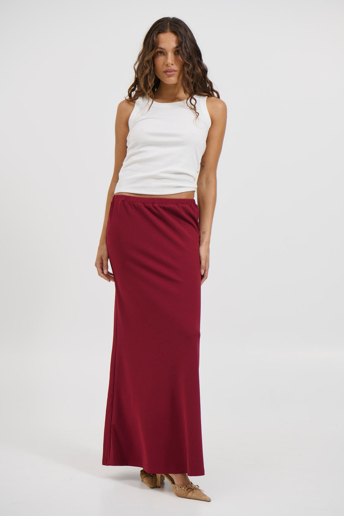 Bell Maxi Skirt Wine - FINAL SALE