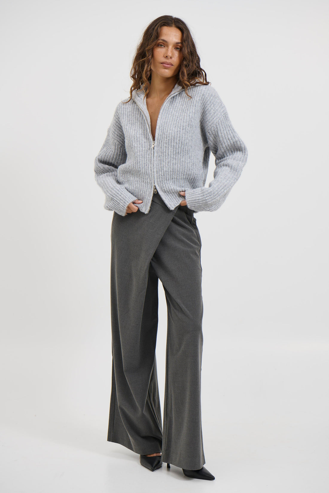 Haze Zip Jumper Stone