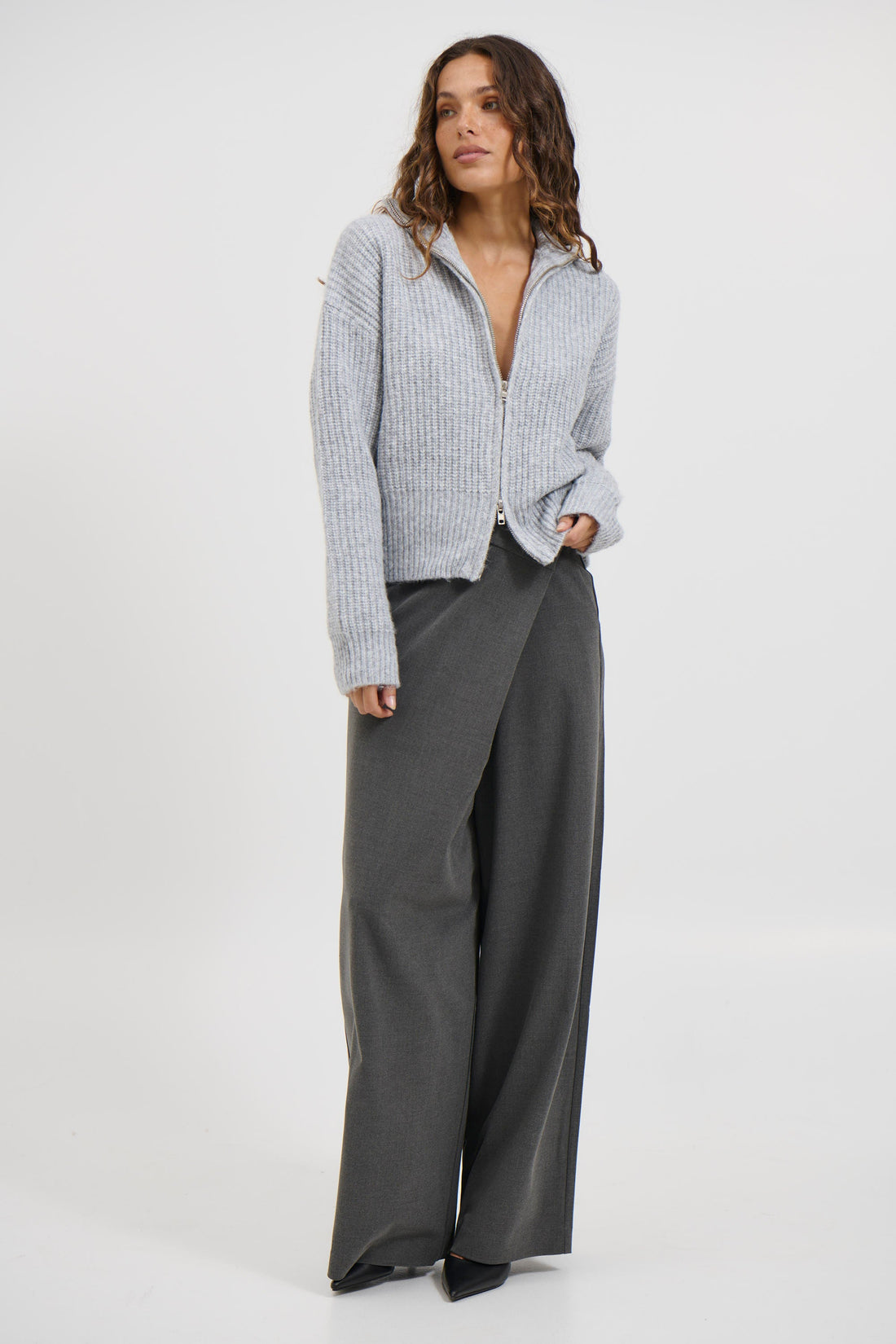 Haze Zip Jumper Stone