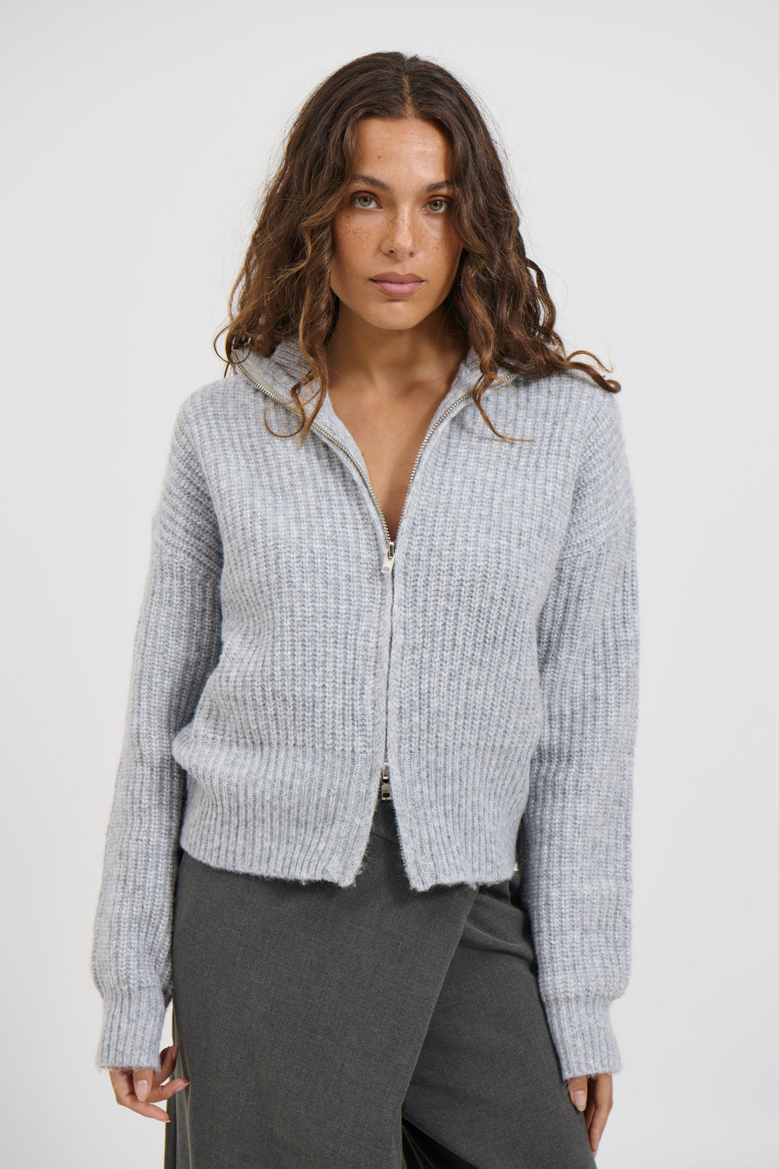 Haze Zip Jumper Stone
