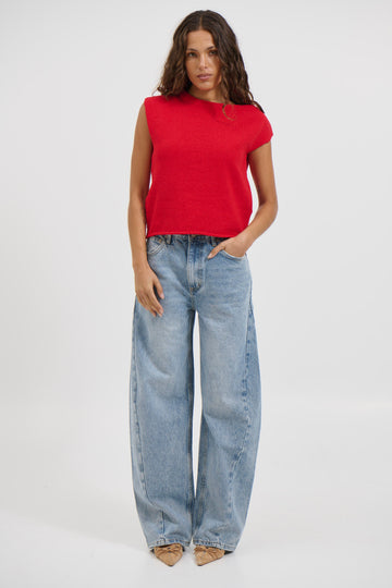 Kaisha Crop Knit Cherry