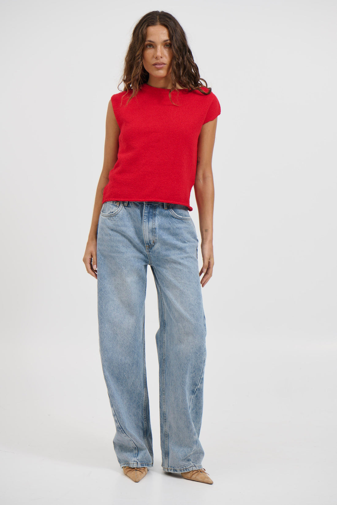 Kaisha Crop Knit Cherry