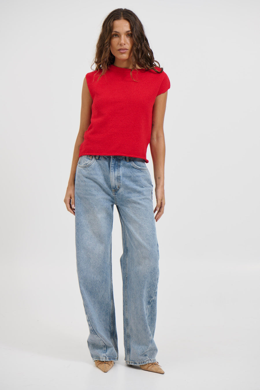 Kaisha Crop Knit Cherry
