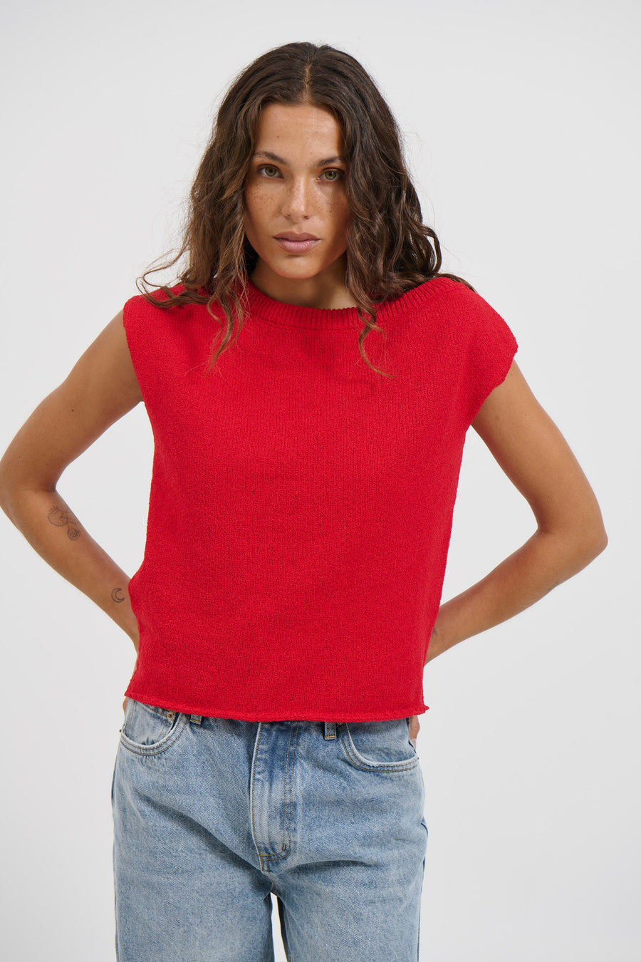 Kaisha Crop Knit Cherry