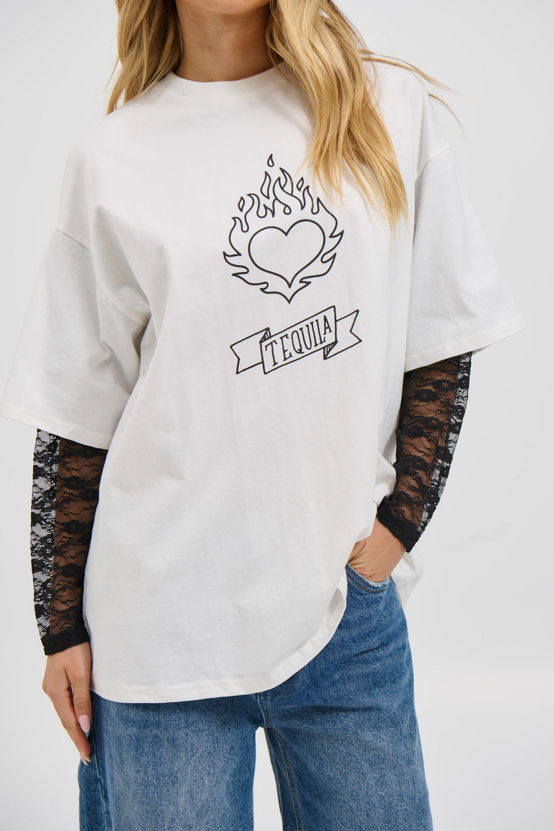 Tequila Lace Tee White
