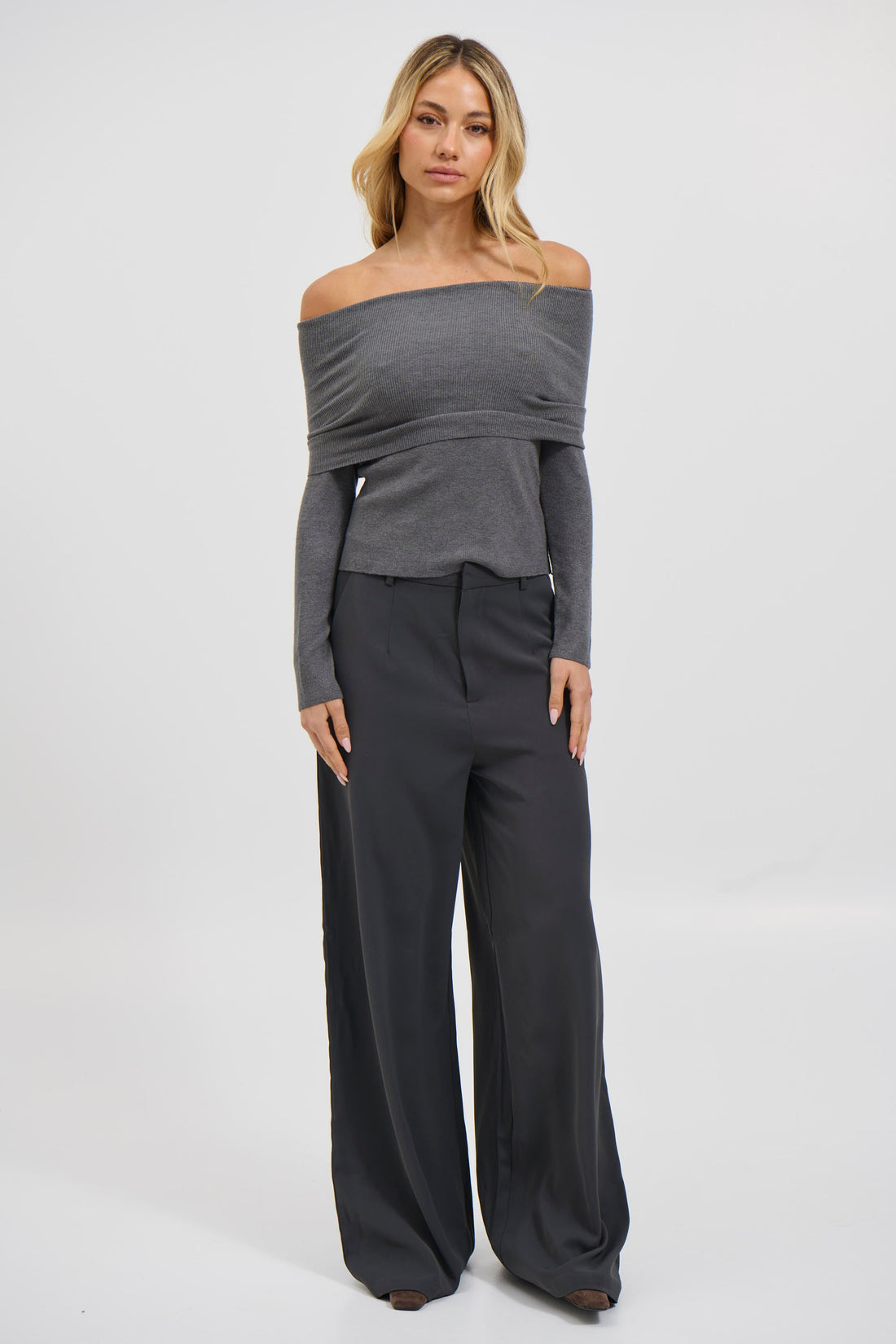 Emilia Off The Shoulder Top Slate