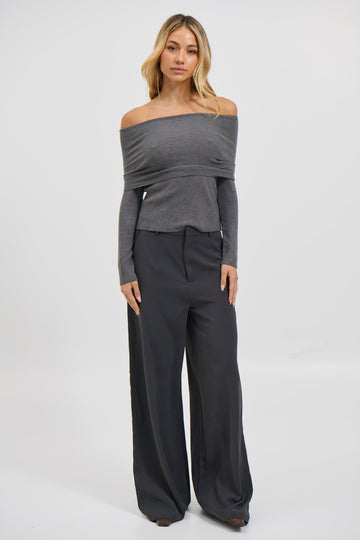 Emilia Off The Shoulder Top Slate