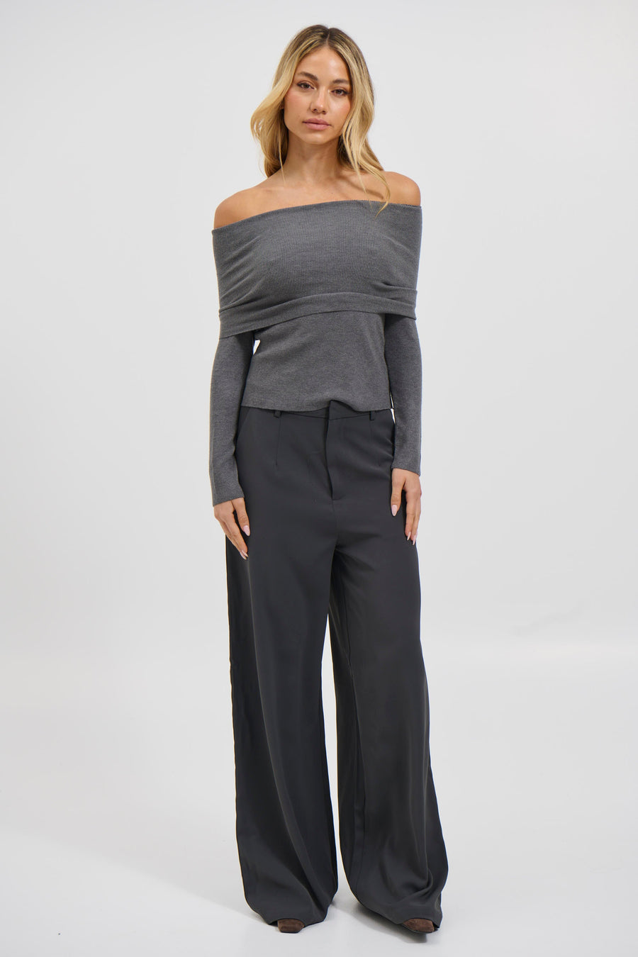 Emilia Off The Shoulder Top Slate