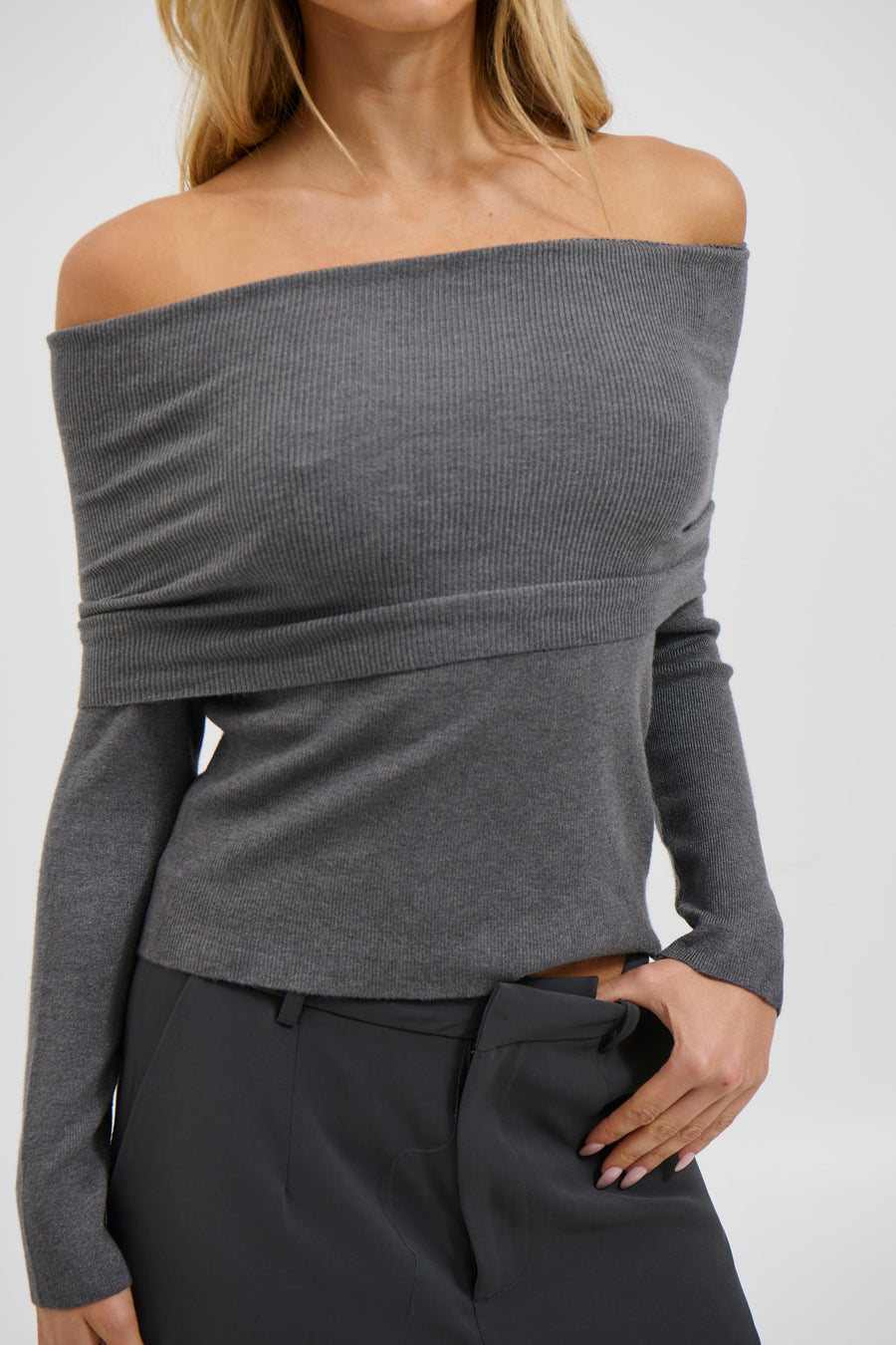 Emilia Off The Shoulder Top Slate