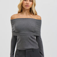 Emilia Off The Shoulder Top Slate