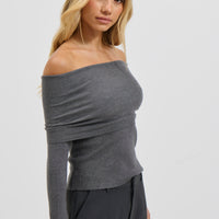 Emilia Off The Shoulder Top Slate