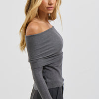 Emilia Off The Shoulder Top Slate